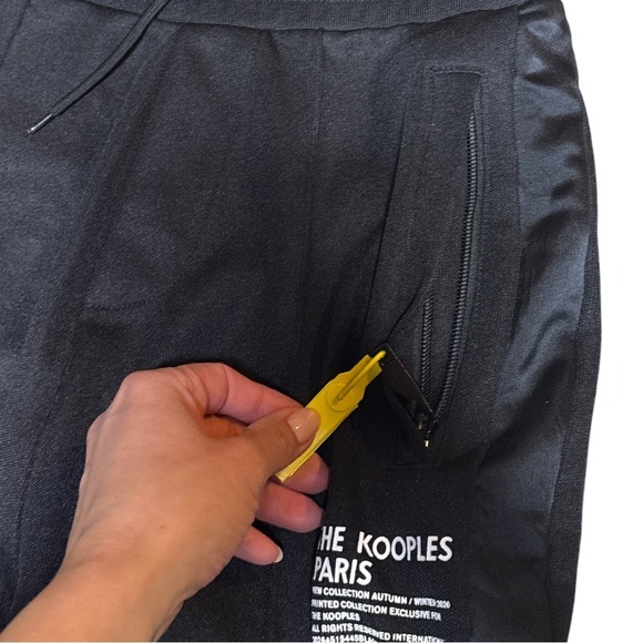 The Kooples Black Joggers With Satin Trim Men’s Size Medium - Picture 10 of 13